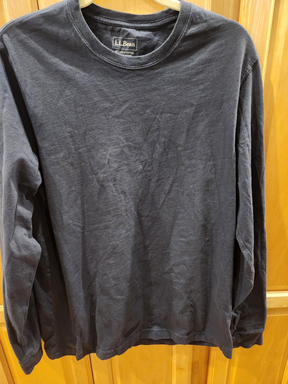 L.L. Beans Classic Long-Sleeve Crewneck Shirt - Navy Blue